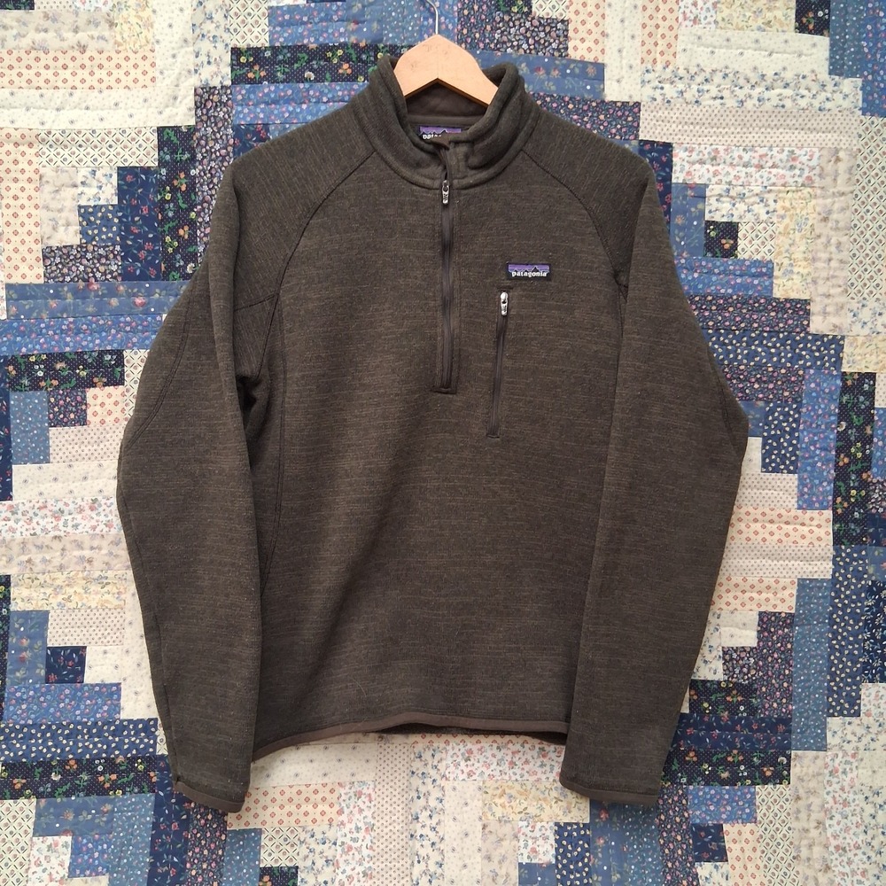 Patagonia Better Sweater 1/4 Zip Men M Fleece Pullover Dark Walnut Brown 25521